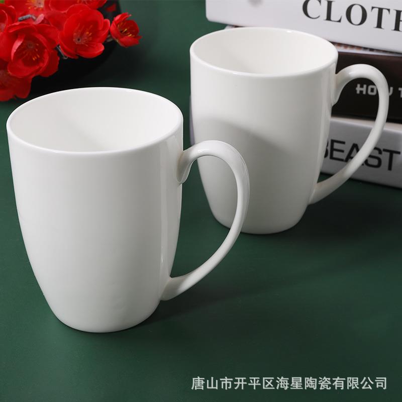 现代简 骨瓷纯约白月陶光杯瓷茶杯家用 2021.8.1印制lgo中秋o礼品