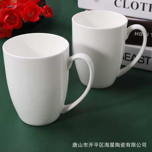 现代简 骨瓷纯约白月陶光杯瓷茶杯家用 2021.8.1印制lgo中秋o礼品