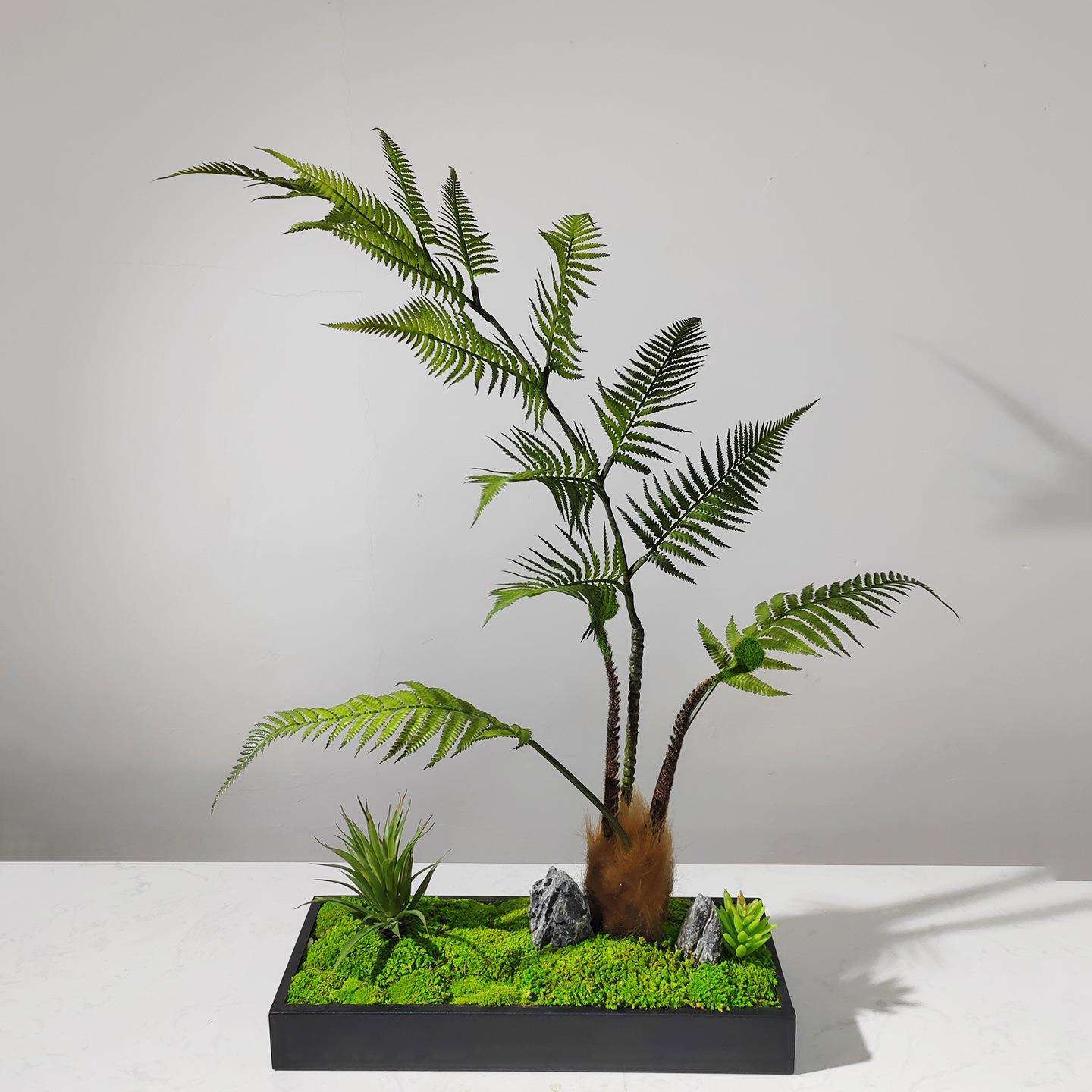 现代新中式禅意仿真花艺摆件客厅绿植洽谈茶桌样板间高端假花摆设