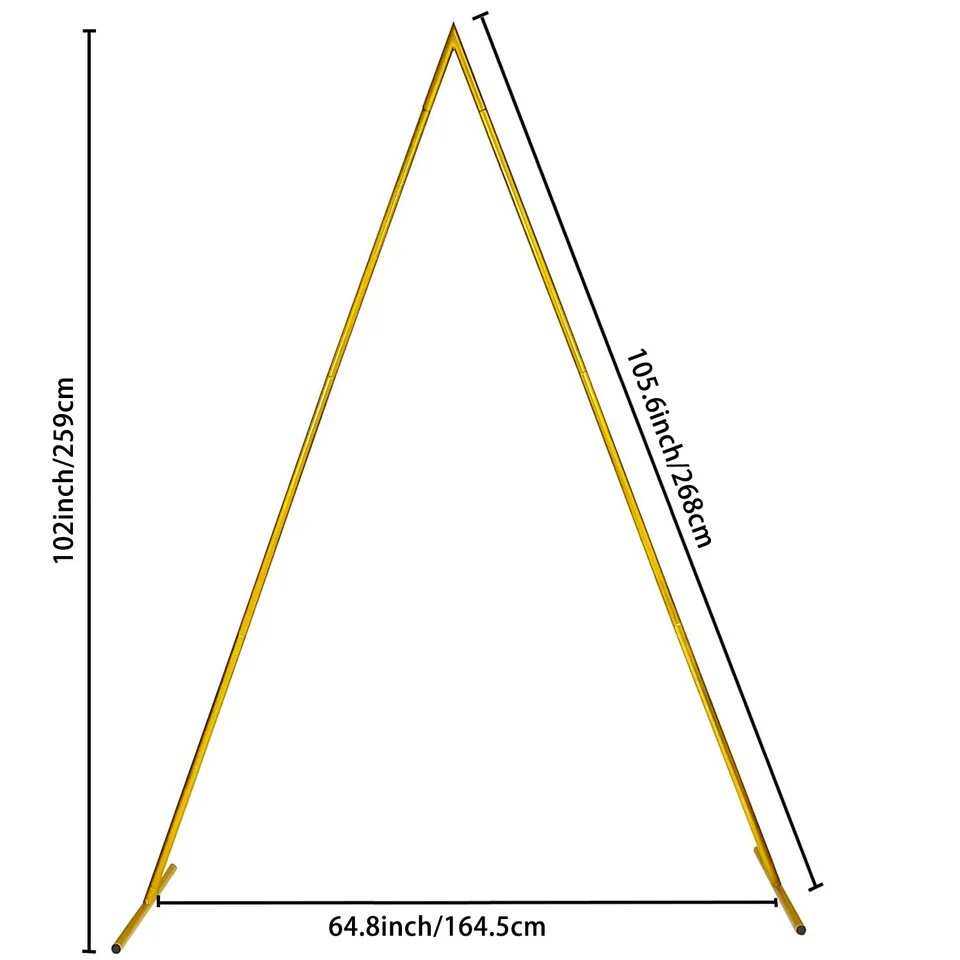 8.5英尺金色三角金属背景框架铁艺婚礼拱门支架气球花环支架,节庆用品/礼品,拱门,淘宝优惠券,粉丝福利购,淘宝优惠卷