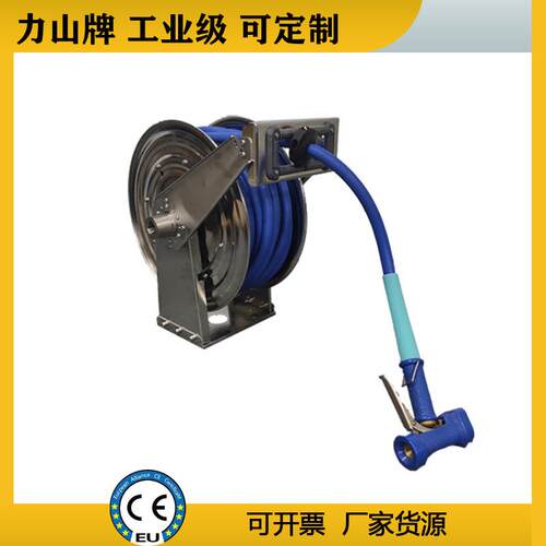 不锈钢高压自动收管器弹簧冲洗卷盘食品级船用自动工业海洋级卷筒