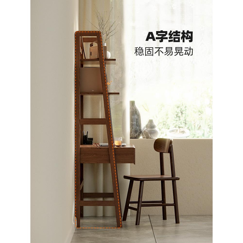 桌书架体学卧习电脑桌室家用学生简约现代实木简易办SDZS-105一公