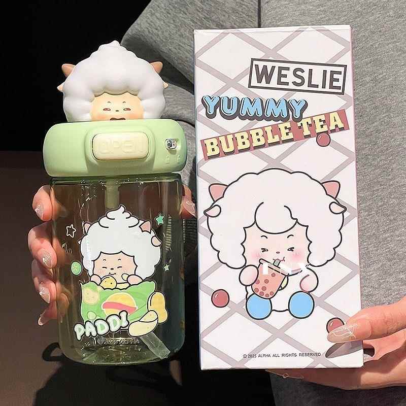喜羊羊与灰太狼联名水杯女生新款2025高颜值礼物品tritan吸管杯子