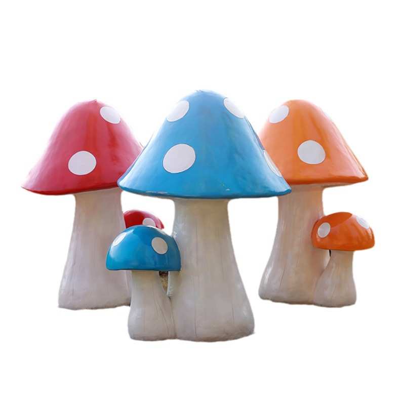 仿真大蘑菇摆件户外玻璃钢植物雕塑园林景观绿地别墅售楼处装饰品