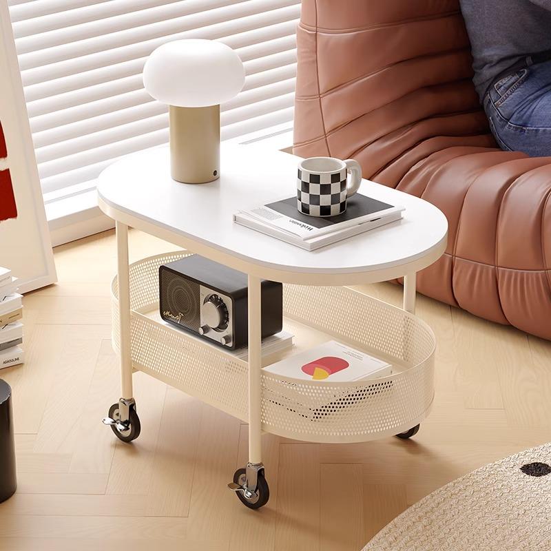 正品创中古沙发意边几可动茶几推小车网红岩板小桌子移客厅家用置