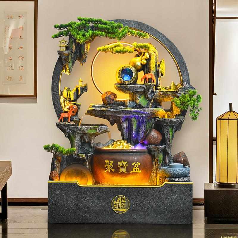 水幕墙假山流水喷泉客厅阳台酒店办公室会所别墅庭院装饰落地摆件