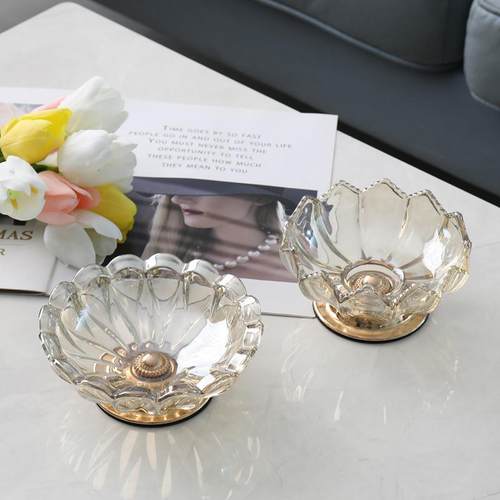 IYR7搭配纸巾盒轻奢风玻璃烟灰缸牙签罐糖果罐坚果碟茶几客厅装饰