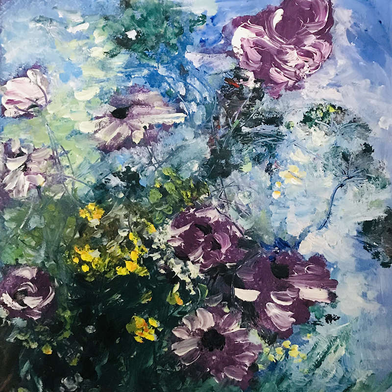 纯手绘油画丙烯画抽象色块玄关客厅办公室装饰画（亦同出品）定制图片