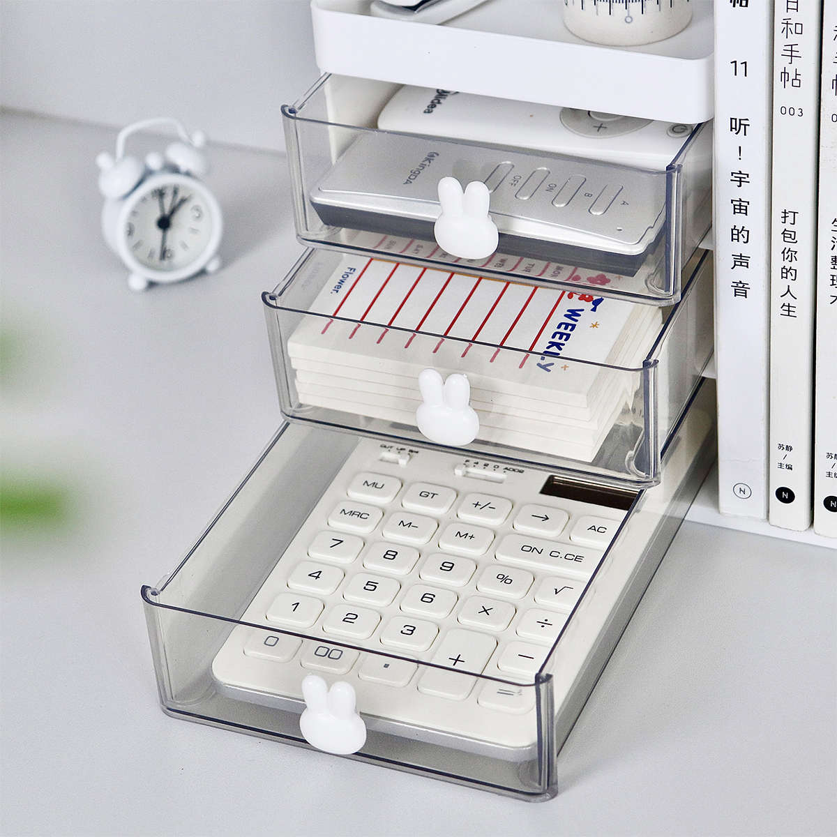 书本收纳盒学生宿舍书立书架抽屉笔筒桌面置物架子办公文件收纳架