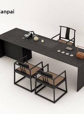 万派意大利Normcore黑胡桃茶几2025新经典Wabi-Sabi风格实木禅办