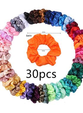 25/10/6/1pc Vintage Satin Scrunchies Girls Elastic Hair Band