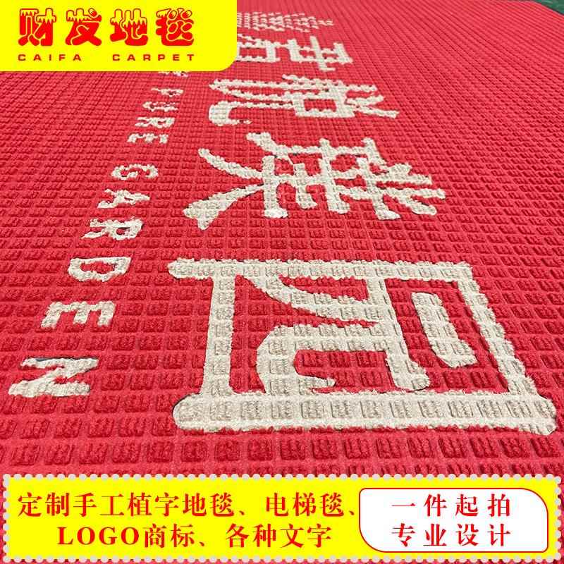 无模压印免开 模订制定做印字logo喷绘PVC地毯喷丝圈地垫门口防水