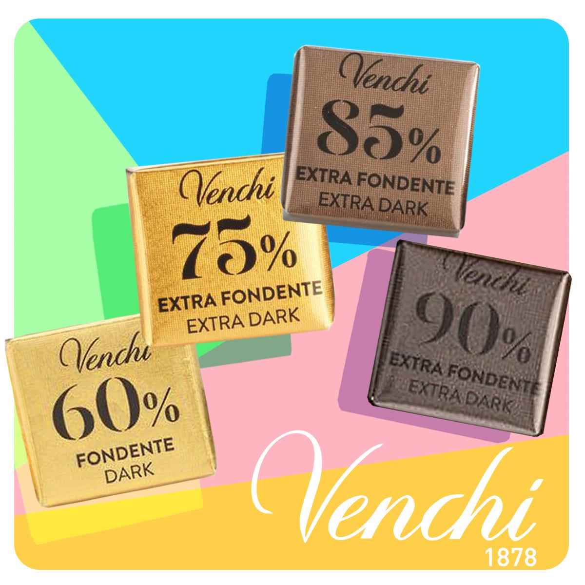 意大利进口闻绮Venchi 60%75%85%黑巧克力零食买10送1单片3g