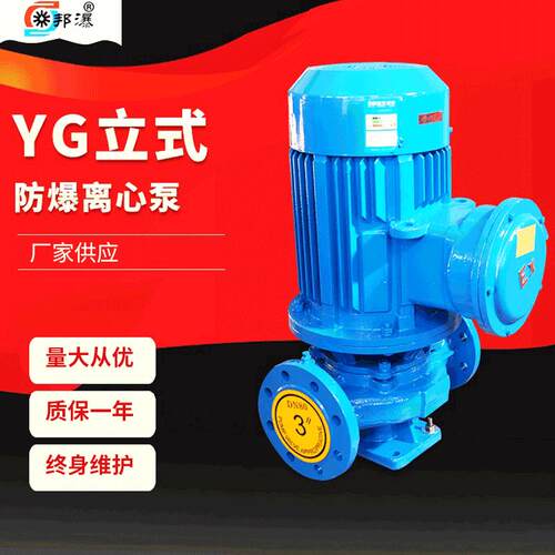 YG立式防爆离心泵YG50-160IB单级管道泵防爆管道泵防爆油泵