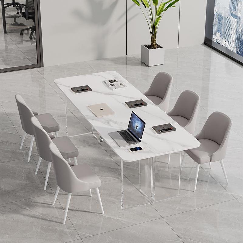 CSP1亚克力岩板议桌长桌悬浮公桌大型工作台轻奢接待洽谈桌椅