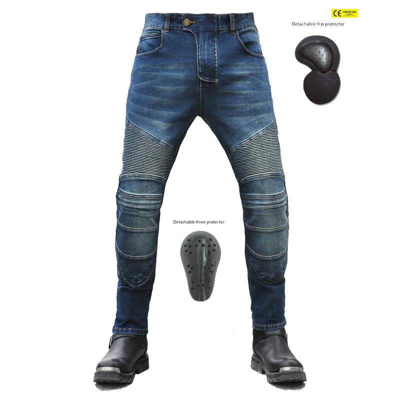 高档VOLE机RO托车摩牛仔男女车骑行裤复古哈雷防摔防风裤耐磨弹力