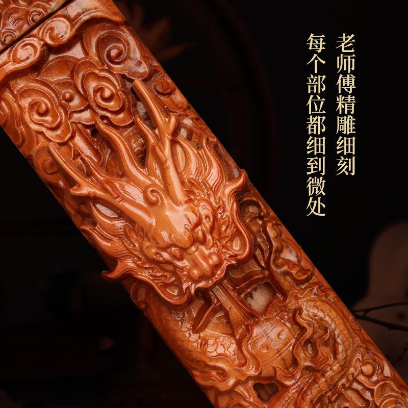 FOA桃木剑宝剑城法器挂件正玄宗带底座客厅关肥艺斧子纯手工工品
