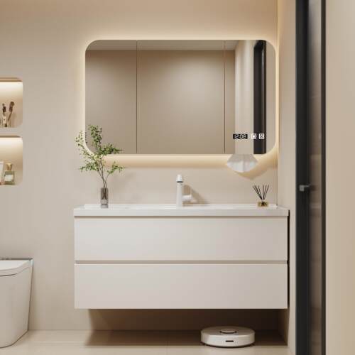 现代简约蜂窝铝智能浴室柜组合卫生间防水防潮洗手洗脸洗漱台盆柜