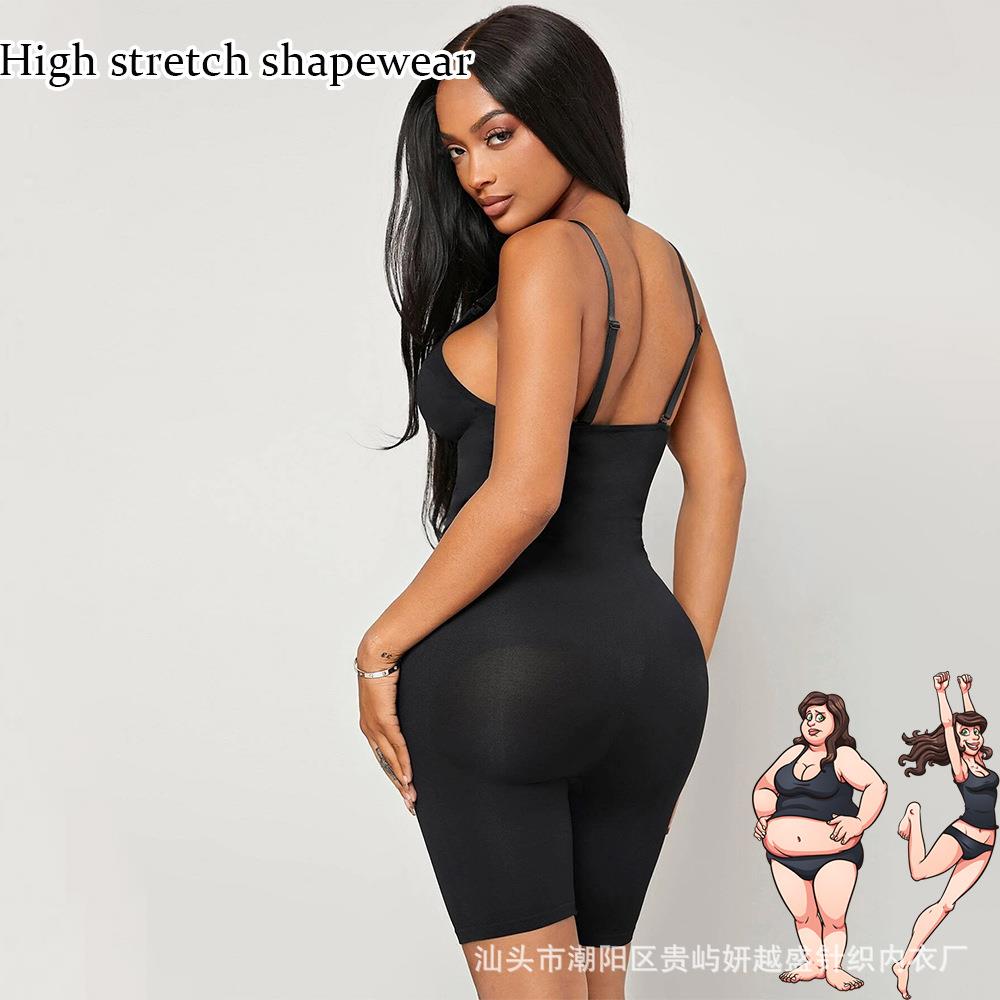 One-piece body shaper with tummy-tightening and hip-lifting
