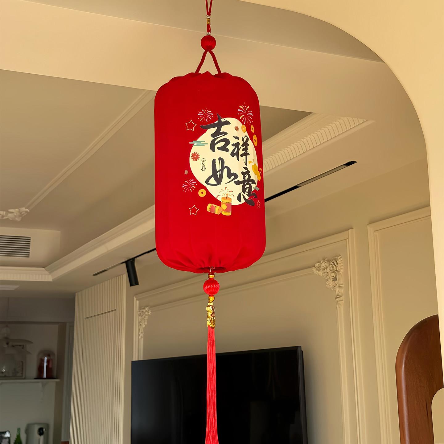 绒布灯笼挂饰2026马年新年装饰挂件喜庆新春室内过年气氛场景布置