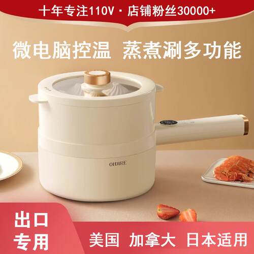 出口110V迷你快煮锅家用小型多功能小电锅蒸锅火锅煮饭煎炒小家电