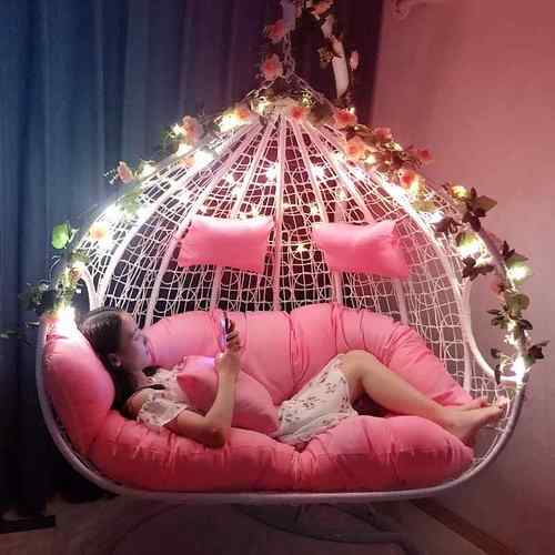 吊篮吊椅藤椅秋内29594千吊摇摇椅室单人双杆人懒鸟巢阳台休闲椅