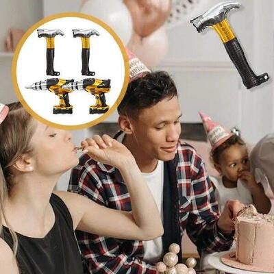 12pcs Repair Tool Balloons Aluminum Film Hammer Birthday
