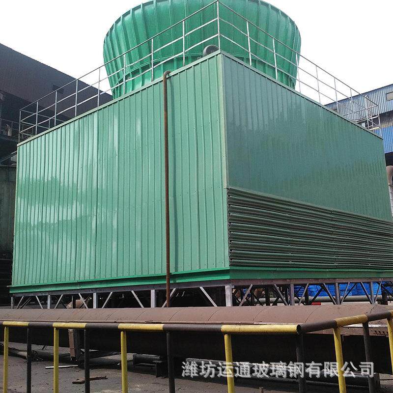 加工生产方形横流式玻璃钢冷却塔降温 冷却塔深水盘可定制
