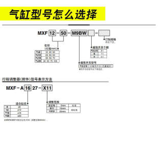 M9BW X11 SMC薄型气动滑台气缸MXF8 100