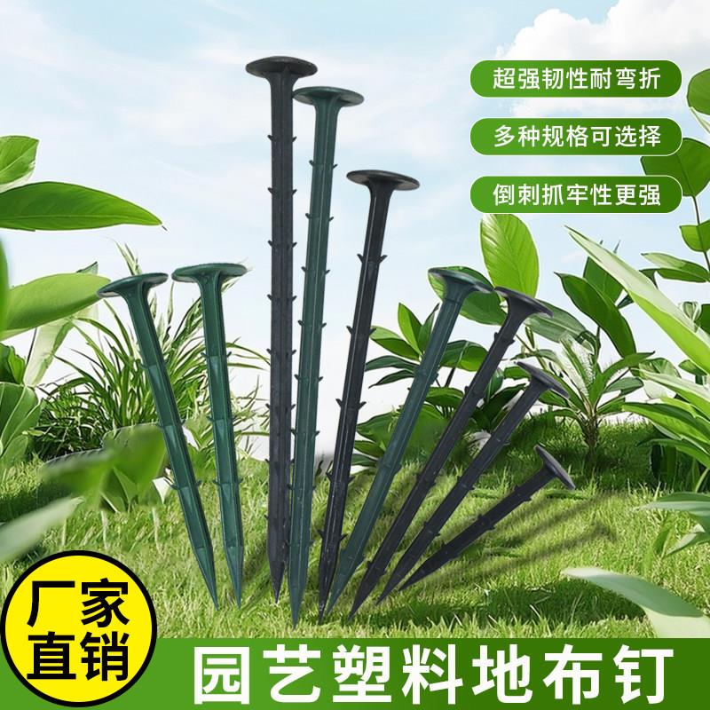 防草布地钉除草布果园优质黑色绿色塑料钉园艺钉抗老化拉树枝专用