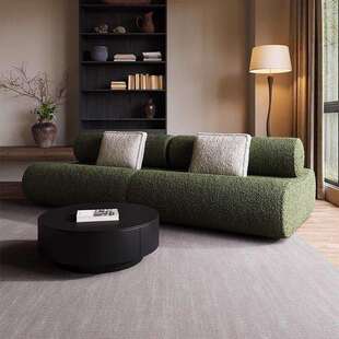 法式复古时尚沙发中古民宿客厅家用设计师创意多人直排布艺沙发