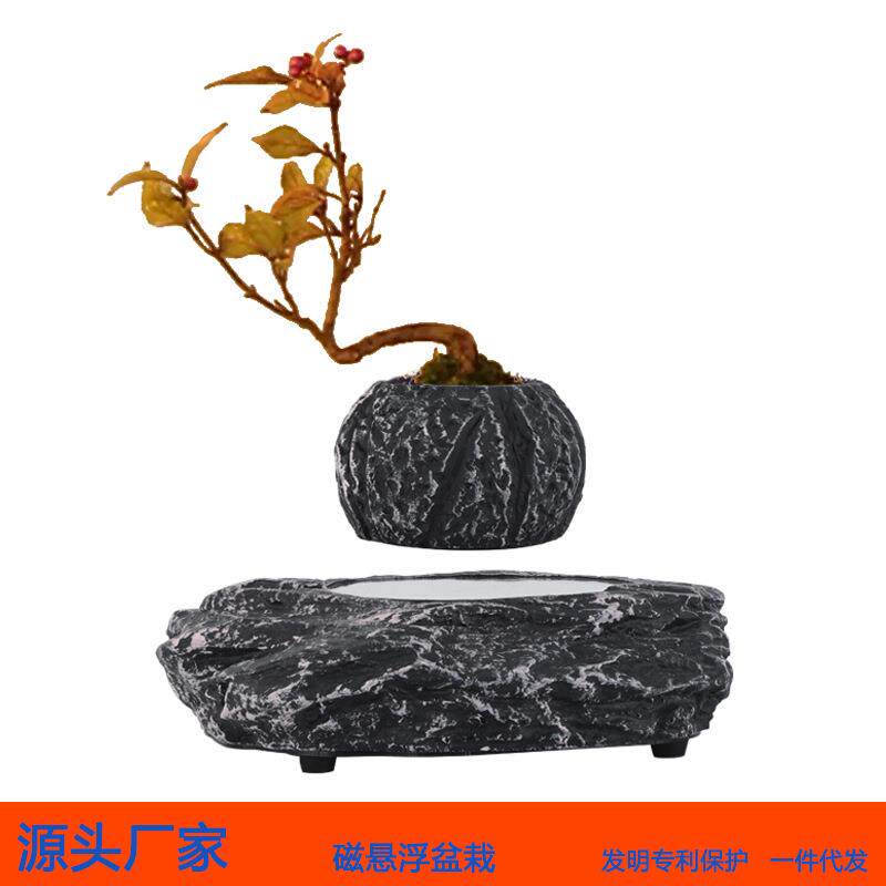 厂家北欧磁悬浮盆栽简约家居装饰桌面办公室咖啡厅磁悬浮花盆摆件