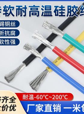 特软矽胶线 线耐高温线 线4/5/7/8/10/16/25/14AWG锂电池航模线