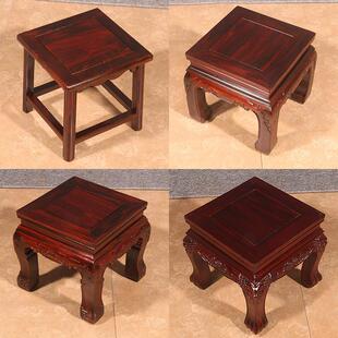 东阳红木家具印尼黑红木鼓凳小方凳宽叶红木矮凳方凳换鞋凳