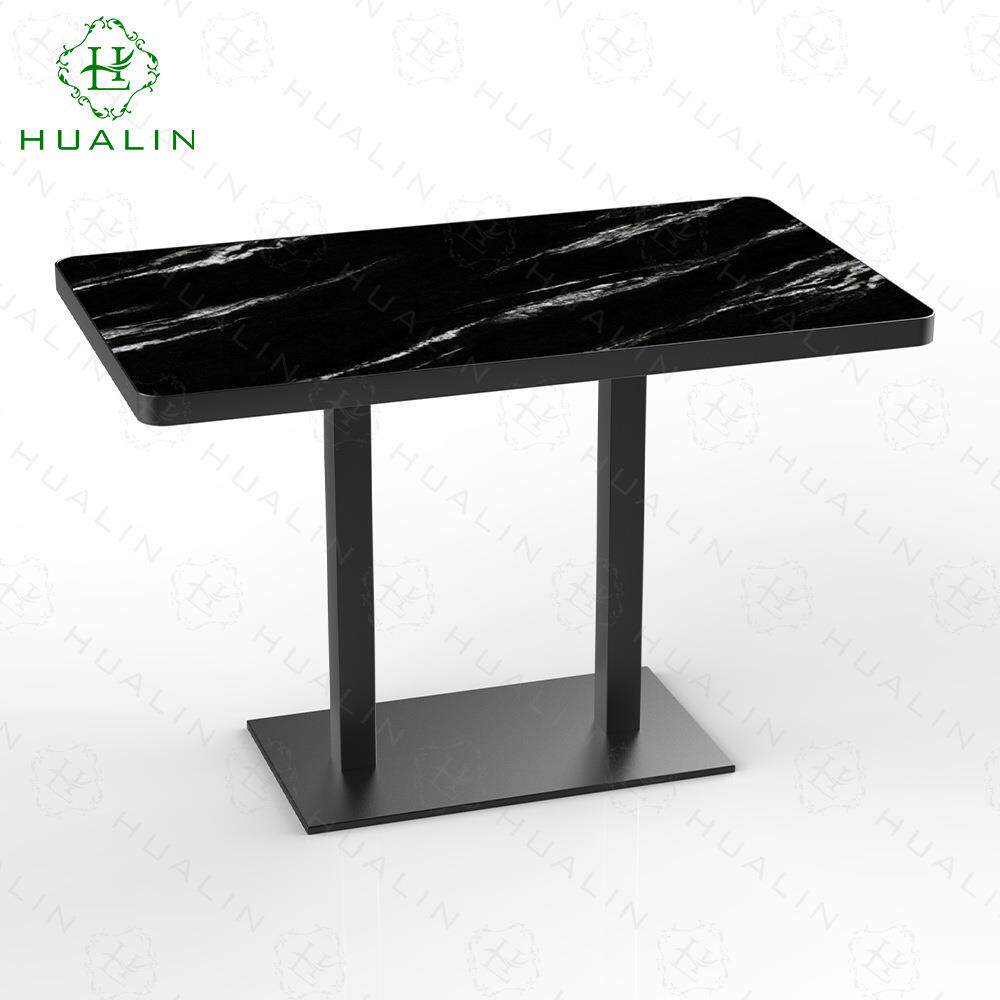 意式极简高密度岩板天然奢石长方形餐桌别墅商用轻奢餐饮商用家具