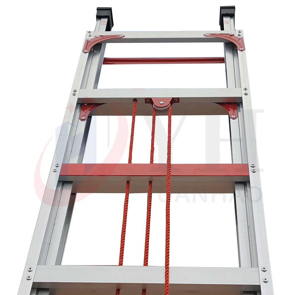 工程单面铝合金升降伸缩梯子 高空作业简易移动竹节梯具轻便型