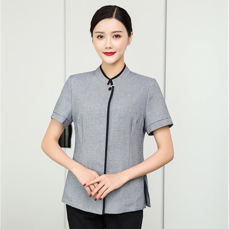 保洁工作服女酒店客房清洁阿姨物业保洁服短袖PA宾馆家政服装A02