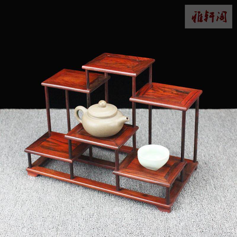 红酸枝中式紫砂壶茶具博古架展示架置物架工艺礼品摆饰盆景摆件实