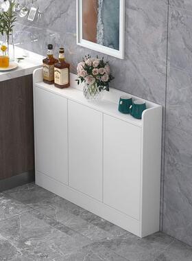 墙边小型超薄餐边柜30cm深客厅一体靠墙超窄储物柜25cm20cm深