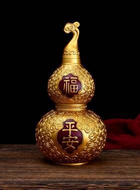 黄铜葫芦摆件家居客厅桌面摆件福禄吉祥平安葫芦摆件如意葫芦