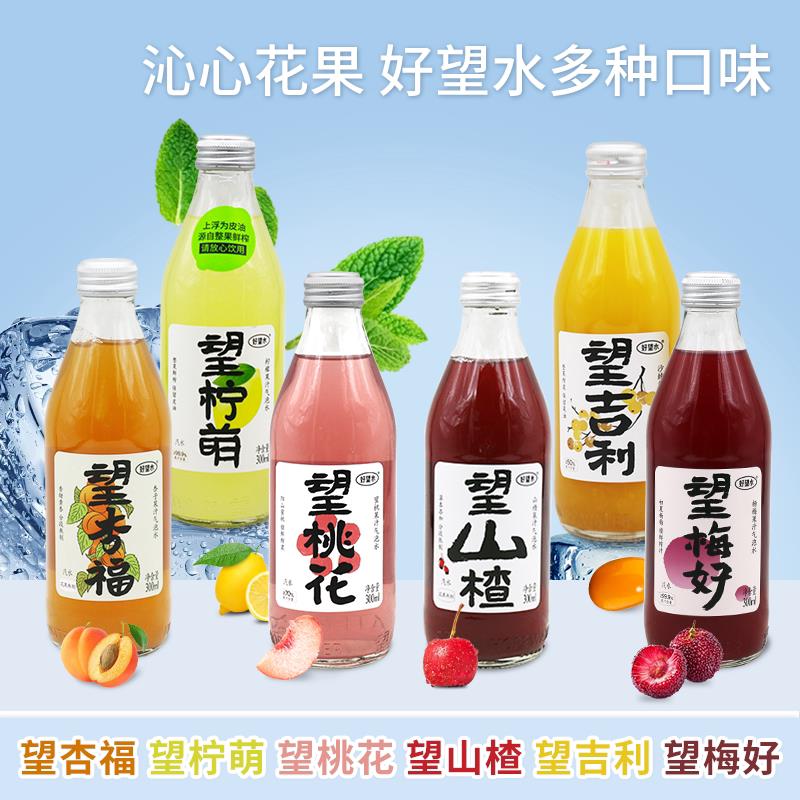 好望水望山楂桃花/梅好/柠萌/杏福/吉利6口味果汁气泡水300ml*6瓶图片