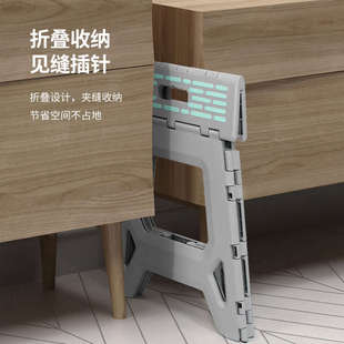 户外家用儿童成人餐桌小板凳椅子 创意马克塑料折叠加厚便携马扎式