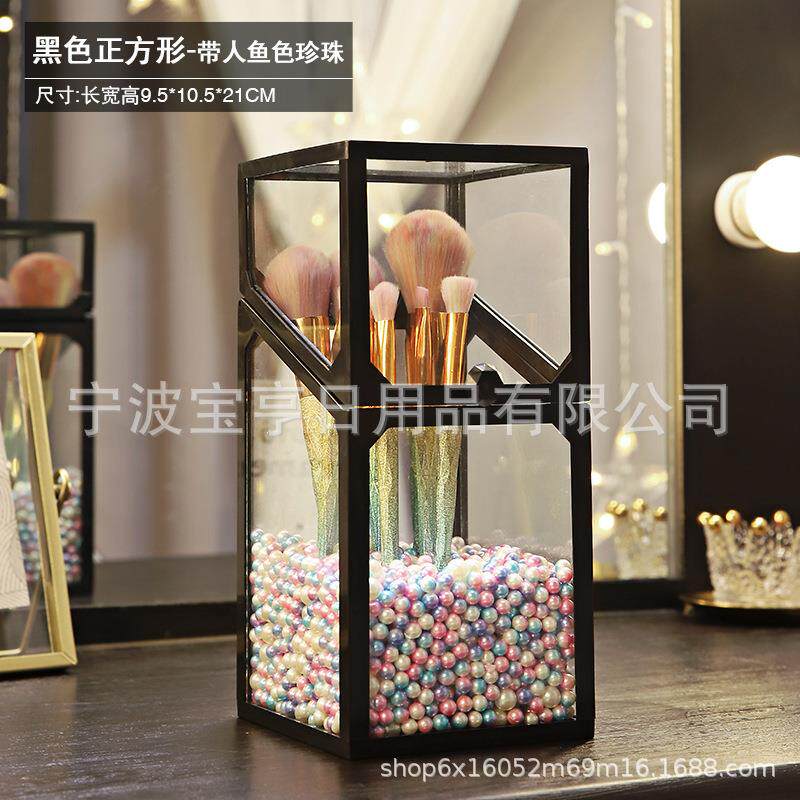 化妆刷BH-HZH-0纳桶纳带珍珠桌面化妆工具收收笔纳盒笔刷筒大容量