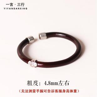 高档925纯银桑花鸡西血木镯女手炼男藏情侣款藤饰品学生格礼物不