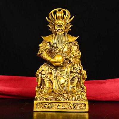铜广济龙王佛像纯铜龙王爷神像摆件家居客厅供奉装饰龙五爷财神
