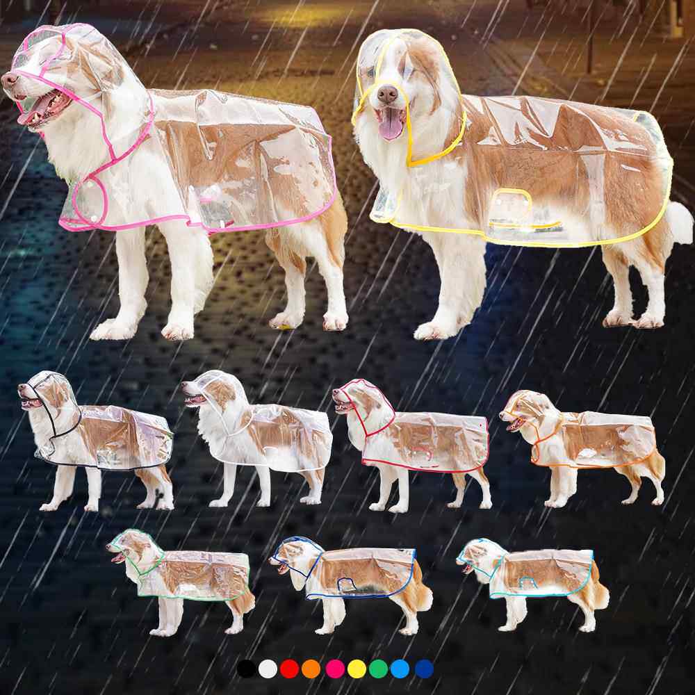 宠物亚马逊跨境大狗透明外出雨衣金毛拉布拉多边牧大型犬狗狗衣服