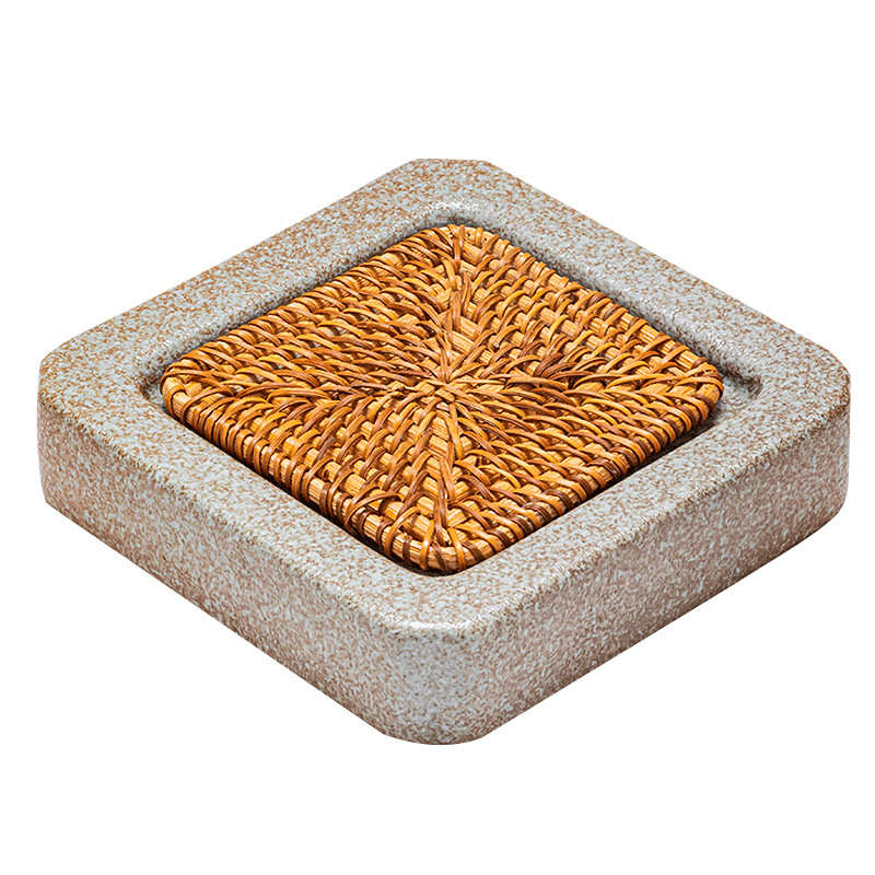 承陶盘台粗隔热养茶托壶零配件茶壶泡垫壶底座藤编手工壶茶具干托