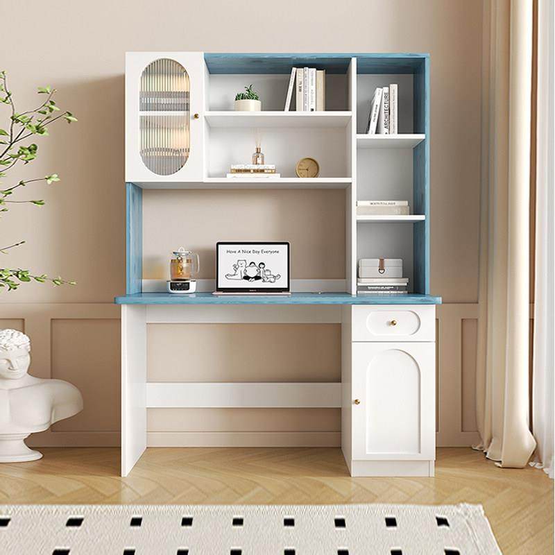 香港包邮实木书桌书架一体组合家用电脑办公桌书柜现代简约卧室学,住宅家具,电脑桌,淘宝优惠券,粉丝福利购,淘宝优惠卷