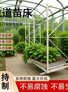 轨道苗床厂家多层花卉种植货架移动植物大棚温室手摇潮汐苗床