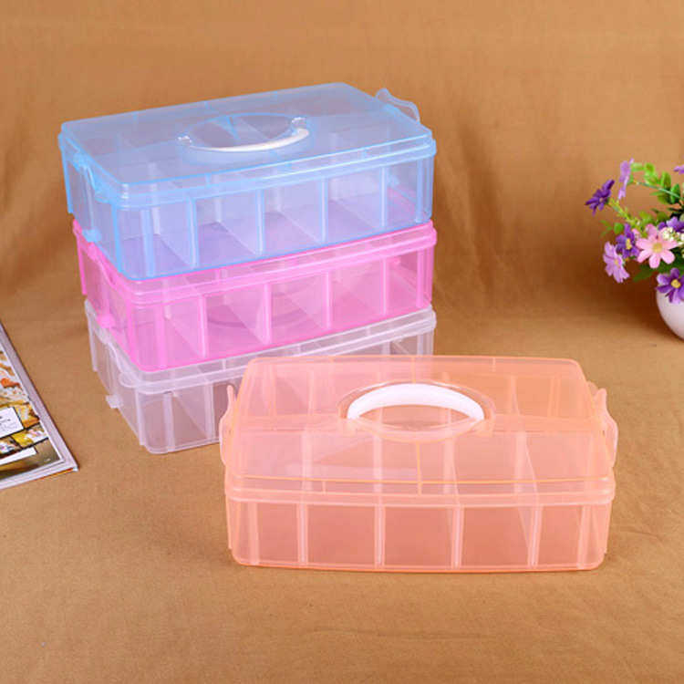 大号单层塑料盒多格可拆卸多功能透明收纳整理箱手提工具箱,居家布艺,收纳盒,淘宝优惠券,粉丝福利购,淘宝优惠卷
